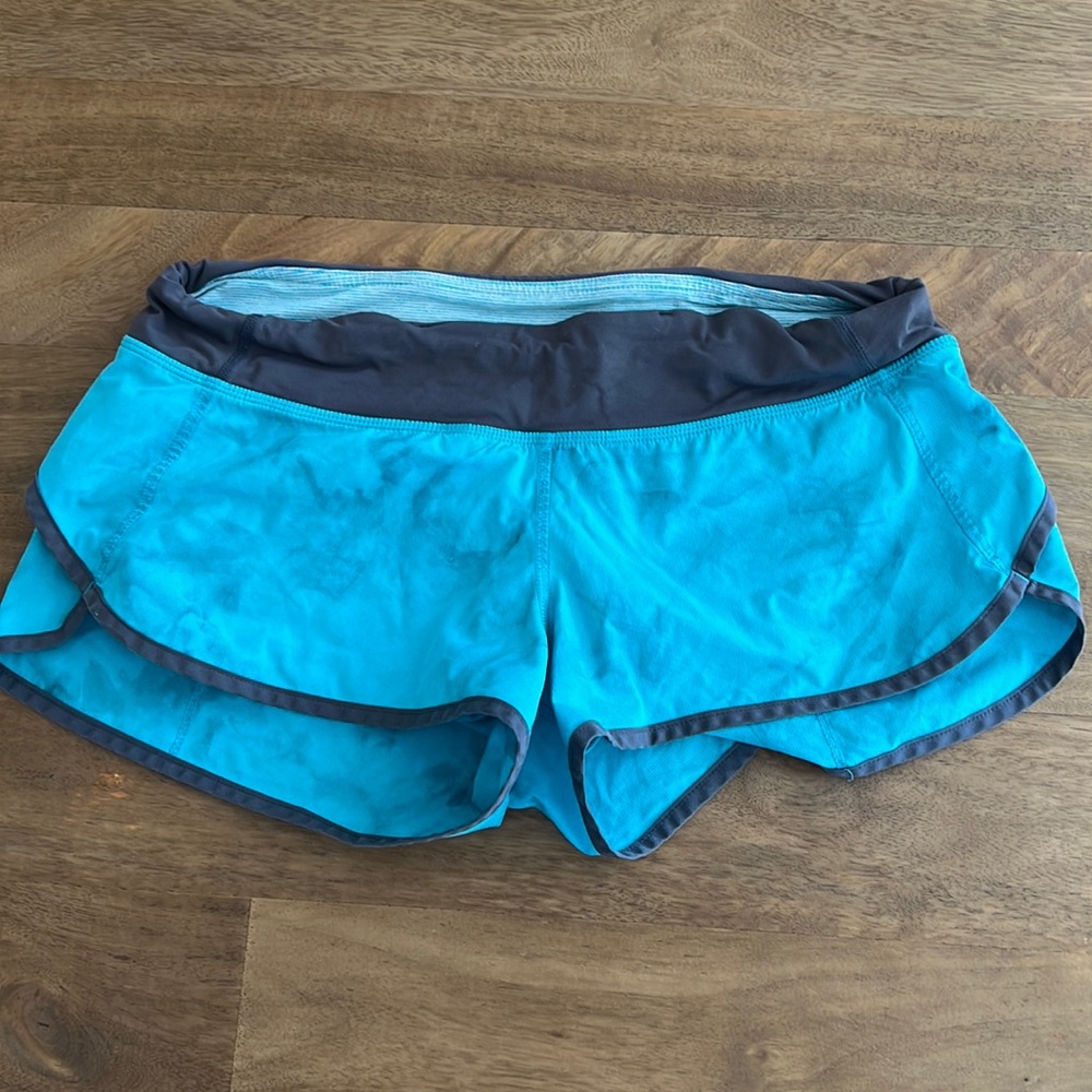 lululemon athletica Turquoise and Navy Athletic Shorts